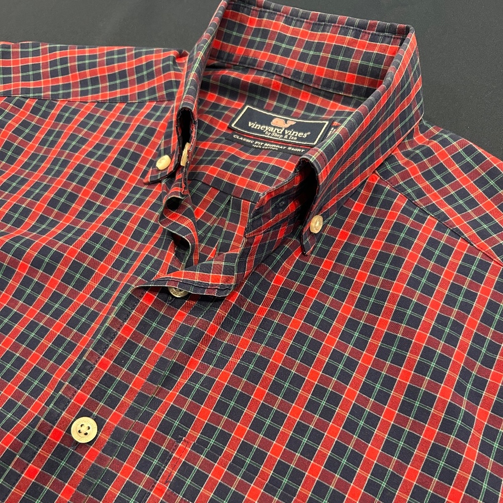 Vineyard Vines Classic Fit Murray Shirt Plaid Button Down Men’s XS